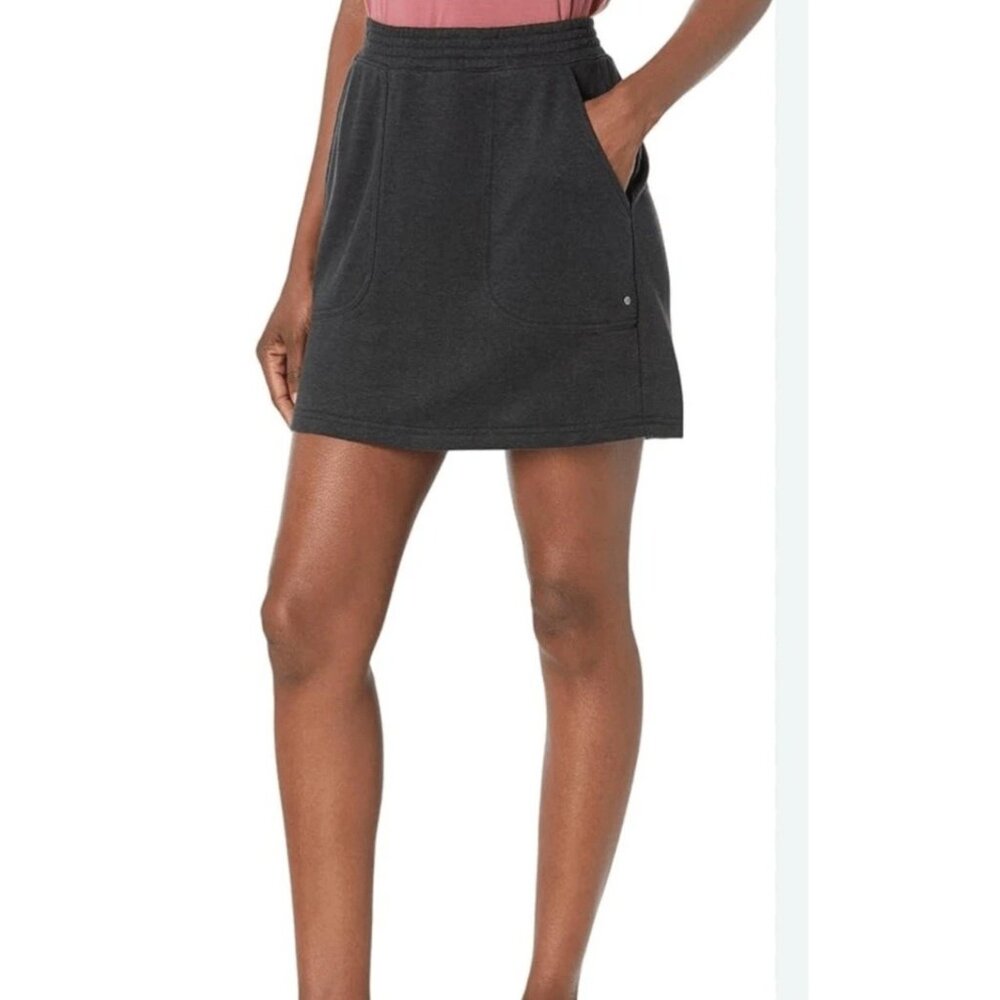 Prana Cozy Up Sport Skirt Heather Grey Pockets Pullon Mini S NWT - Picture 2 of 9